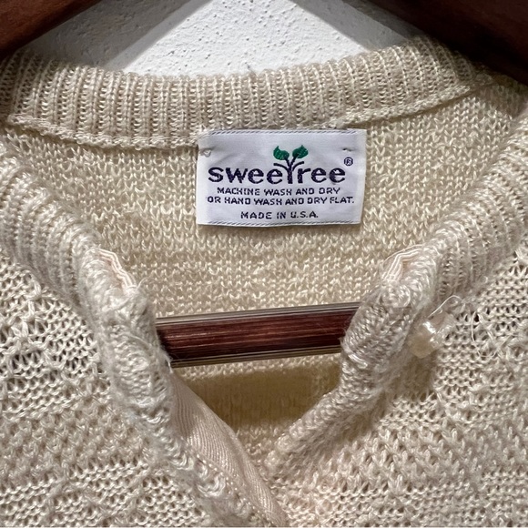 Vintage Sweetree Open Knit Button Front Lightweight Cardigan Preppy Academia - Picture 7 of 10